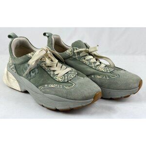 TORY BURCH T Monogram Good Luck Trainer Blue Celadon Women's Shoes Size 9M